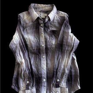 ❤️🍂Tractr Kids' Ombre Plaid Button-Down Shirt - Purple and White